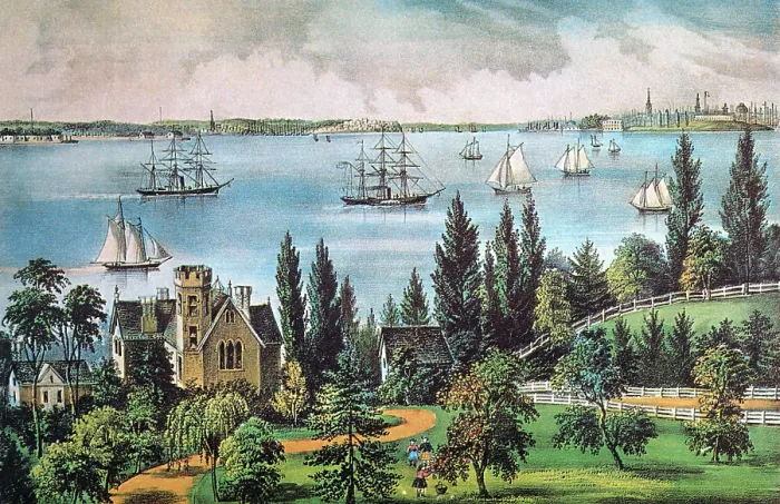 Framed Print : New York Bay, 1872 Framed Print : New York Bay, 1872