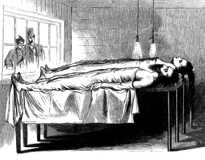 Framed Print : New York City Morgue, Bellevue Hospital, 1867 Framed Print : New York City Morgue, Bellevue Hospital, 1867