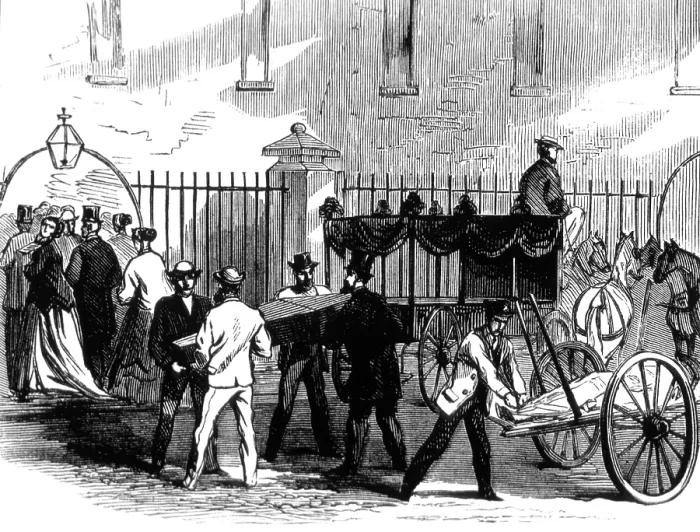 Framed Print : New York City Morgue, Bellevue Hospital, 1868 Framed Print : New York City Morgue, Bellevue Hospital, 1868