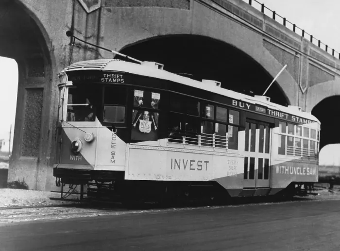 Framed Print : New York Streetcar, 1918 Framed Print : New York Streetcar, 1918