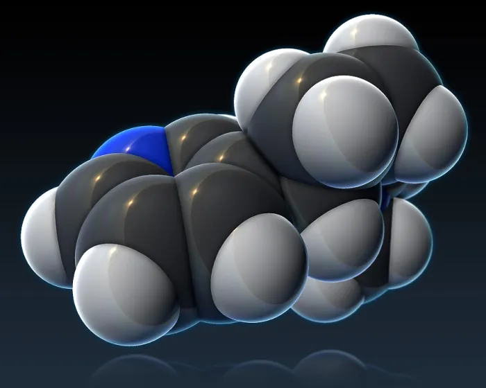 Framed Print : Nicotine Molecular Model