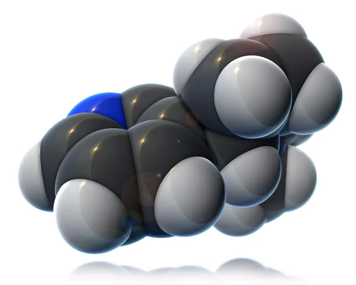 Framed Print : Nicotine Molecular Model