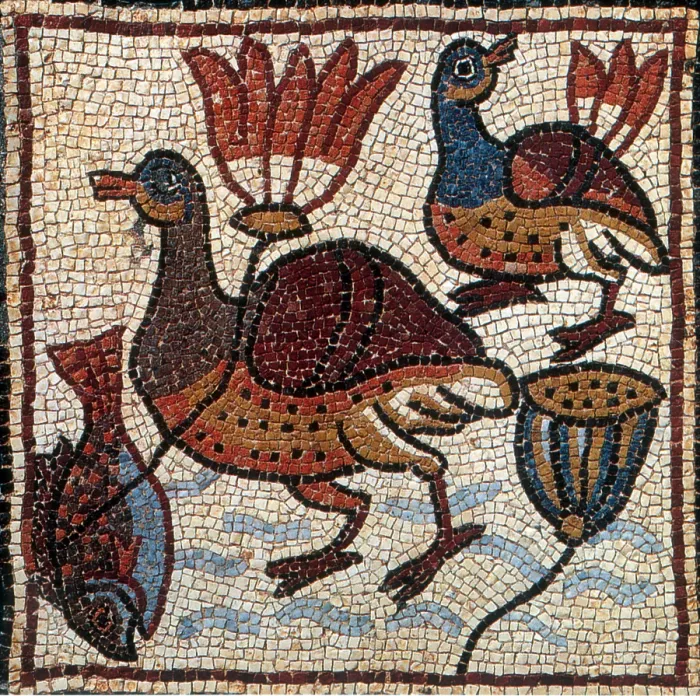 Framed Print : Nile Fauna, Byzantine Mosaic, 6th Century Framed Print : Nile Fauna, Byzantine Mosaic, 6th Century