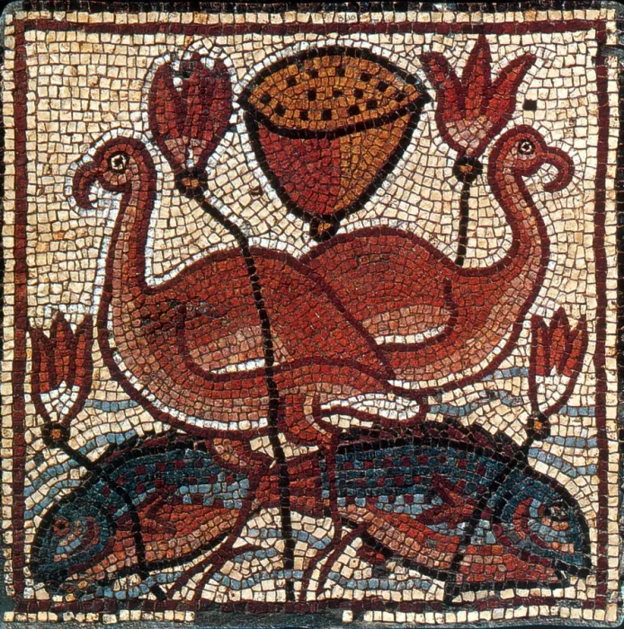 Framed Print : Nile Fauna, Byzantine Mosaic, 6th Century