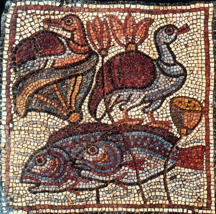 Framed Print : Nile Fauna, Byzantine Mosaic, 6th Century