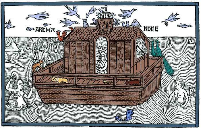 Framed Print : Noah's Ark with Merfolk, 1493 Framed Print : Noah's Ark with Merfolk, 1493
