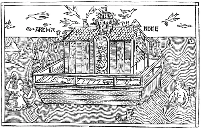 Framed Print : Noah's Ark with Merfolk, 1493 Framed Print : Noah's Ark with Merfolk, 1493