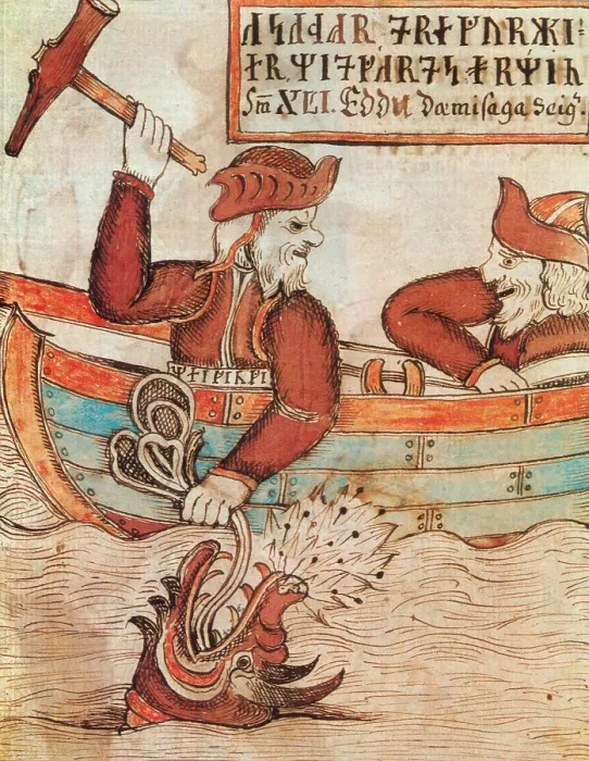Framed Print : Norse Mythology, Thor's Fishing Trip