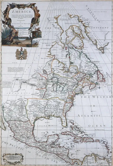 Framed Print : North American Map, 1710 Framed Print : North American Map, 1710