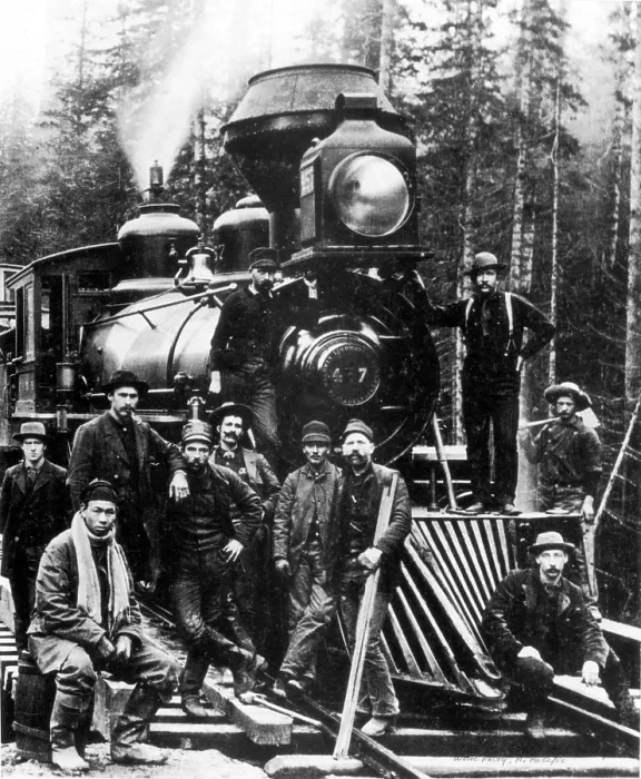 Framed Print : Northern Pacific Railroad Work Party, 1885 Framed Print : Northern Pacific Railroad Work Party, 1885