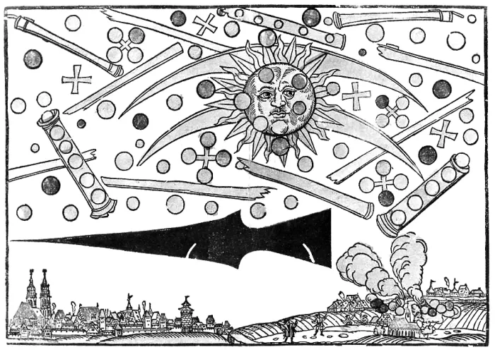 Framed Print : Nuremberg UFO Phenomenon, 1561