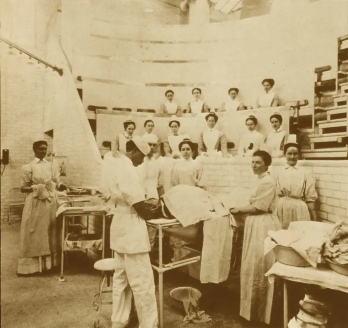 Framed Print : Nurses observing an operation, 1899 Framed Print : Nurses observing an operation, 1899