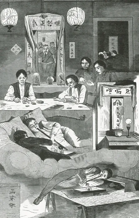 Framed Print : NYC Chinatown Opium Den, 1874 Framed Print : NYC Chinatown Opium Den, 1874