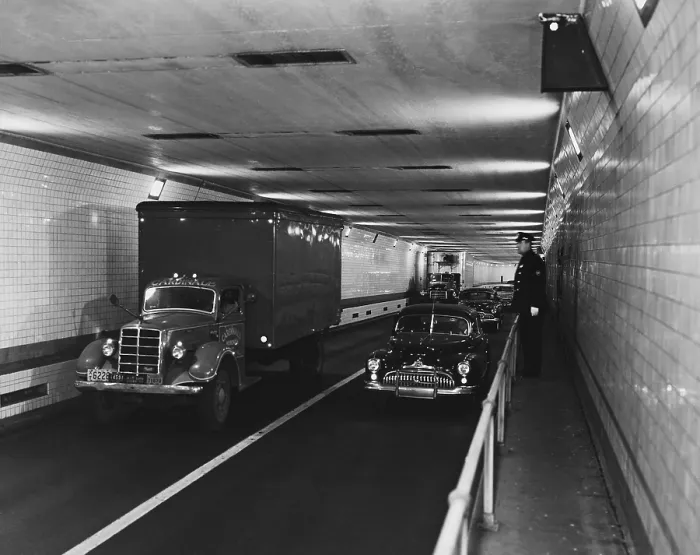Framed Print : NYC, Holland Tunnel, 1950 Framed Print : NYC, Holland Tunnel, 1950