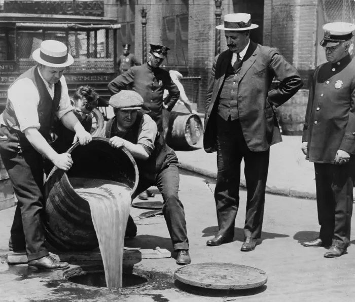 Framed Print : NYC, Prohibition Agents Dump Liquor Into Sewer Framed Print : NYC, Prohibition Agents Dump Liquor Into Sewer
