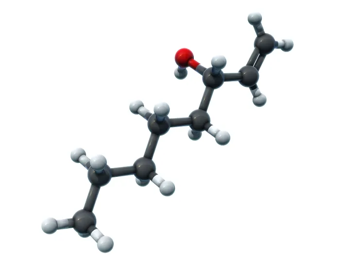 Framed Print : Octenol, Molecular Model