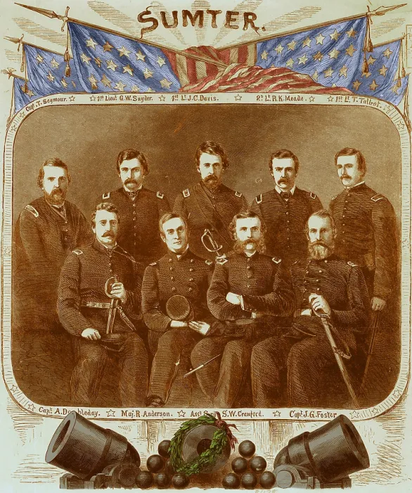 Framed Print : Officers of the Union Garrison at Fort Sumter, 1861 Framed Print : Officers of the Union Garrison at Fort Sumter, 1861