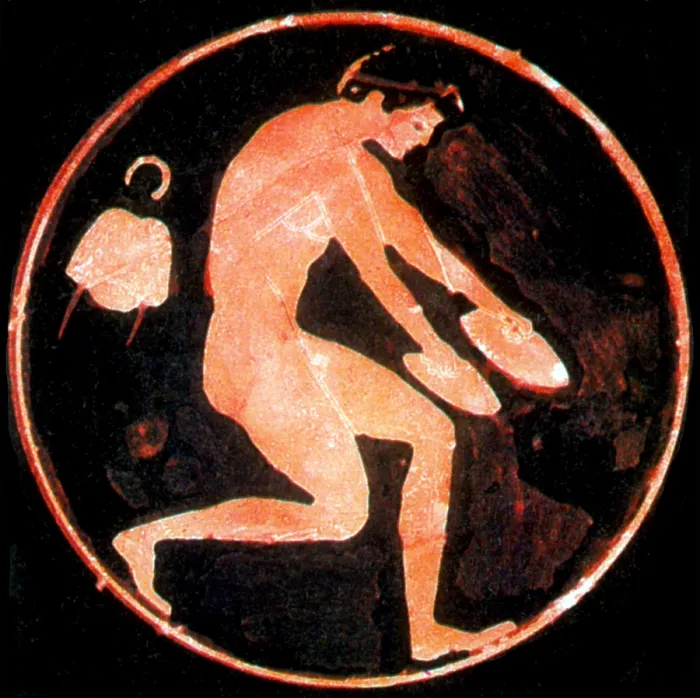 Framed Print : Olympic Games, Long Jump, Red-Figure Pottery Framed Print : Olympic Games, Long Jump, Red-Figure Pottery
