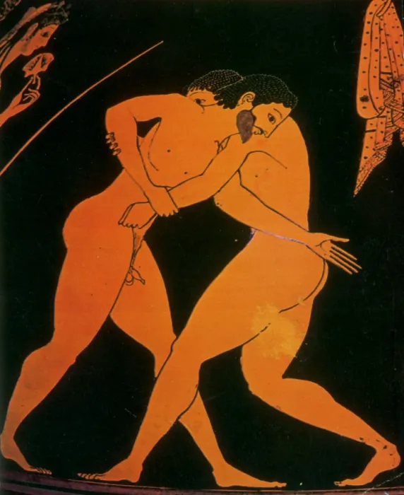 Framed Print : Olympic Games, Wrestling, Red-Figure Pottery Framed Print : Olympic Games, Wrestling, Red-Figure Pottery