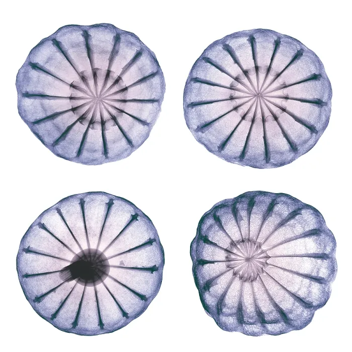 Framed Print : Opium Poppy Pods, X-ray