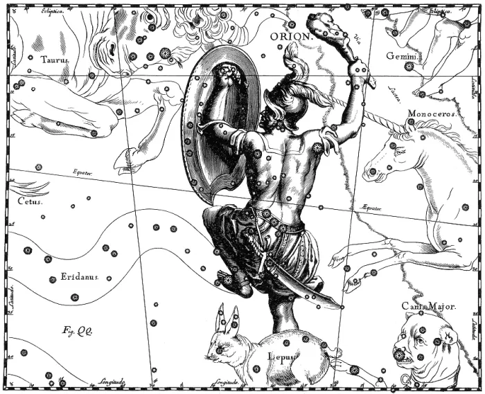 Framed Print : Orion Constellation, Hevelius, 1687 Framed Print : Orion Constellation, Hevelius, 1687