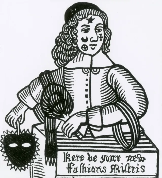 Framed Print : Ornamental Patches on Face, 17th Century Framed Print : Ornamental Patches on Face, 17th Century