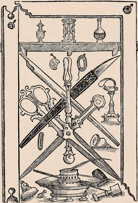 Framed Print : Palatino's Writing Implements, 1540 Framed Print : Palatino's Writing Implements, 1540