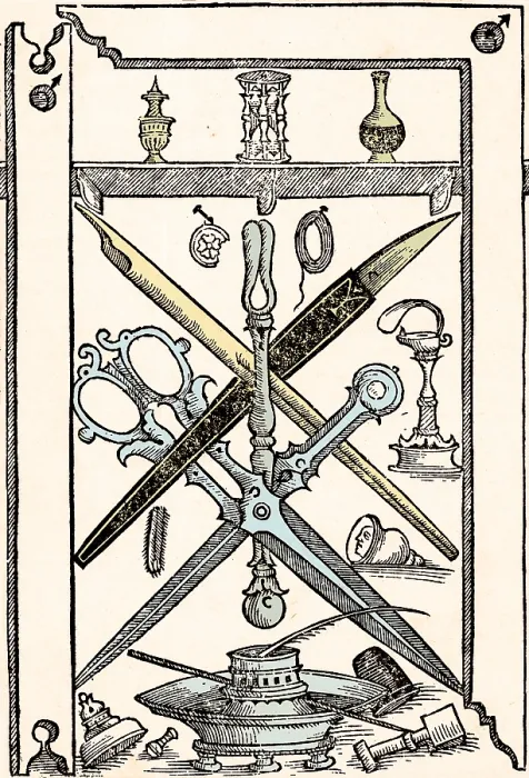 Framed Print : Palatino's Writing Implements, 1540