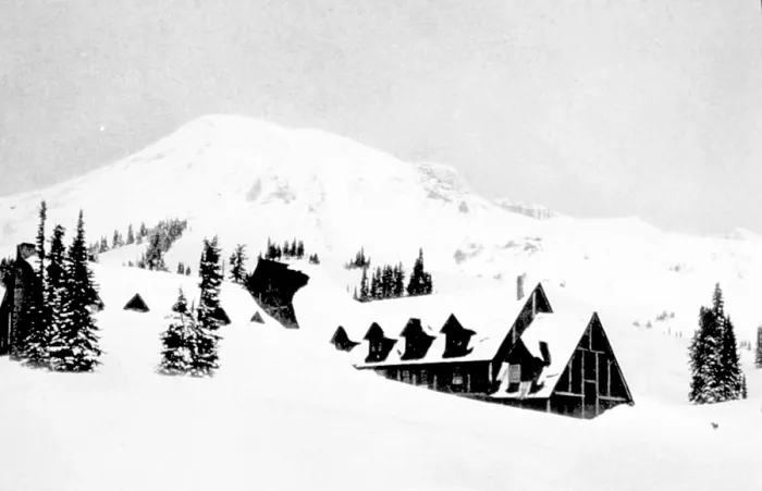 Framed Print : Paradise Inn Buried in Snow, 1917 Framed Print : Paradise Inn Buried in Snow, 1917