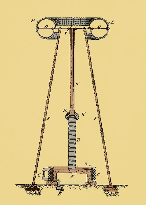 Framed Print : Patent for Tesla's Transmitter
