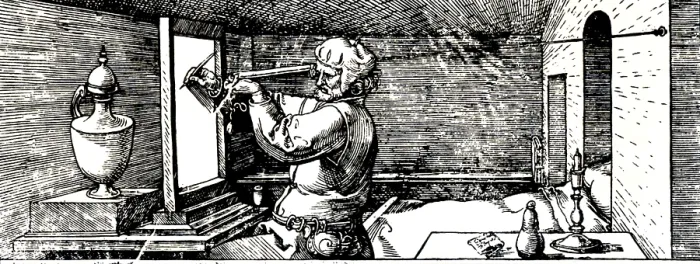 Framed Print : Perspective Projection, Albrecht Durer, 1532 Framed Print : Perspective Projection, Albrecht Durer, 1532