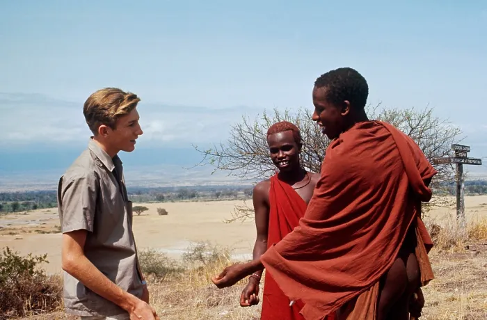 Framed Print : Philip Leakey and Maasai, c.1984