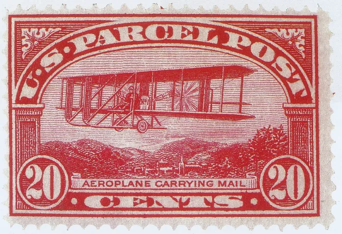 Framed Print : Postal Biplane, U.S. Parcel Post Stamp, 1913 Framed Print : Postal Biplane, U.S. Parcel Post Stamp, 1913