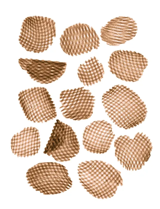 Framed Print : Potato chips, X-ray Framed Print : Potato chips, X-ray