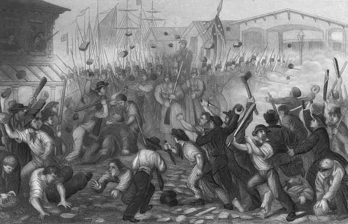 Framed Print : Pratt Street Riot, 1861 Framed Print : Pratt Street Riot, 1861