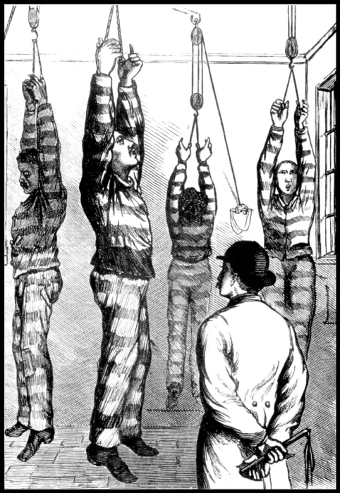 Framed Print : Prison Torture, Hanging by Thumbs, 1871