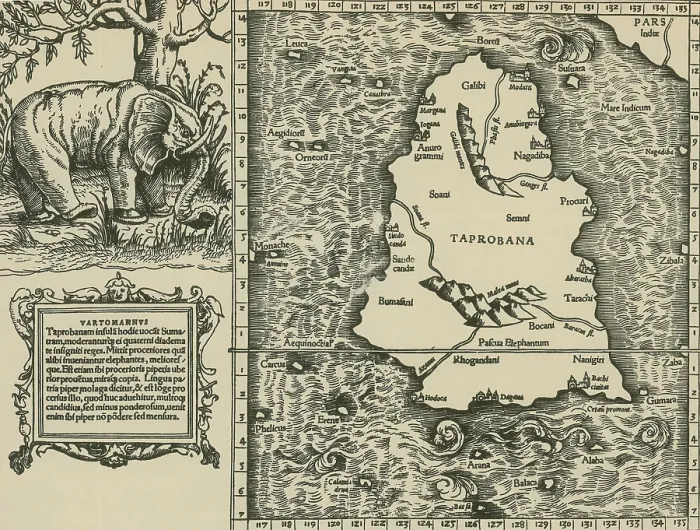 Framed Print : Ptolemy's Map of Ceylon, 2nd Century Framed Print : Ptolemy's Map of Ceylon, 2nd Century