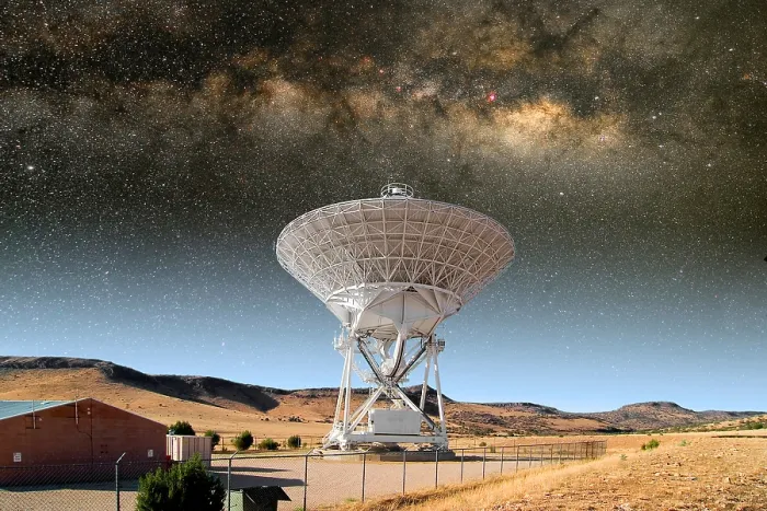 Framed Print : Radio Dish and Milky Way Framed Print : Radio Dish and Milky Way