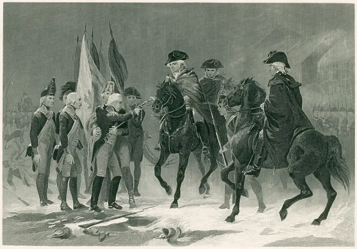 Framed Print : Rall Surrenders, Battle of Trenton, 1776 Framed Print : Rall Surrenders, Battle of Trenton, 1776