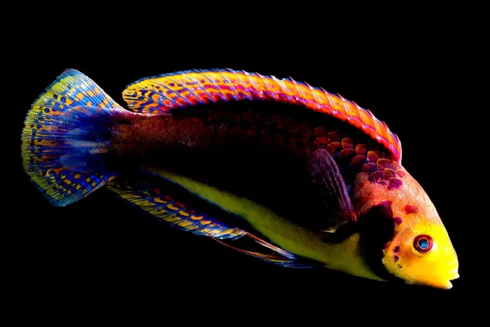 Framed Print : Red Headed Fairy Wrasse Framed Print : Red Headed Fairy Wrasse