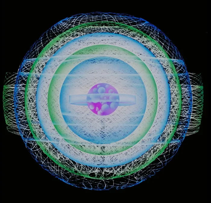 Framed Print : Rendering of an atom Framed Print : Rendering of an atom