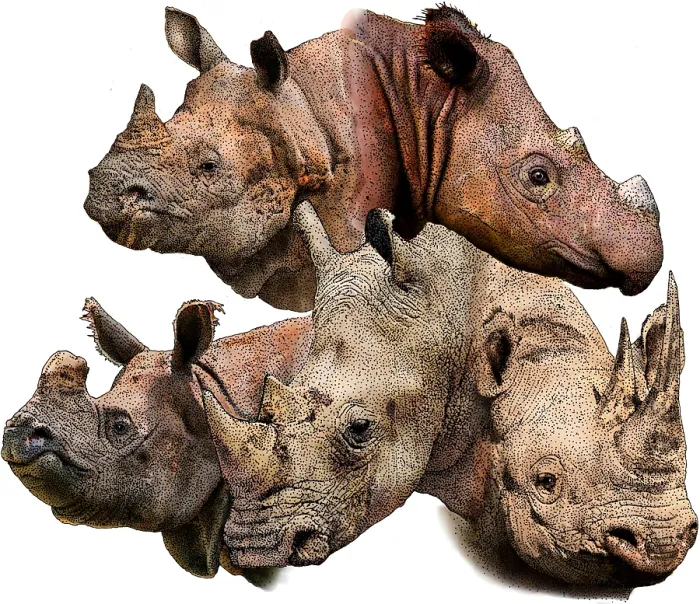 Framed Print : Rhino collage Framed Print : Rhino collage