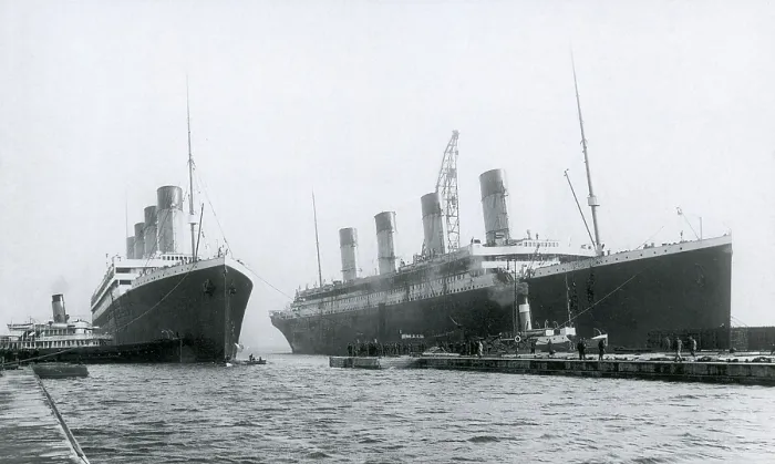 Framed Print : RMS Olympic and RMS Titanic, 1911