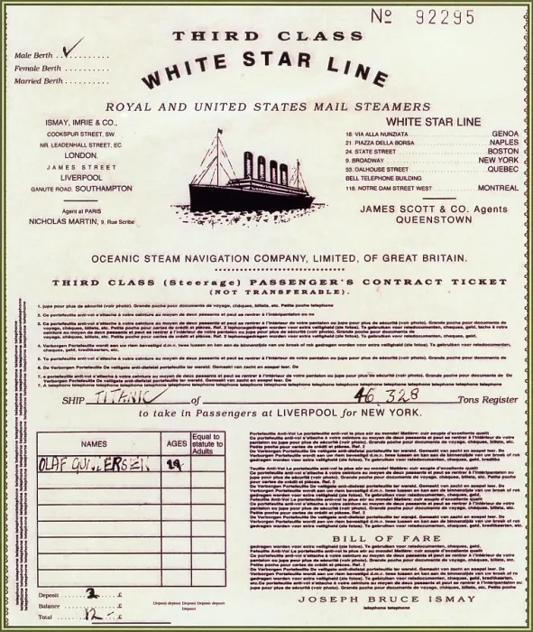 Framed Print : RMS Titanic Replica Passenger Ticket
