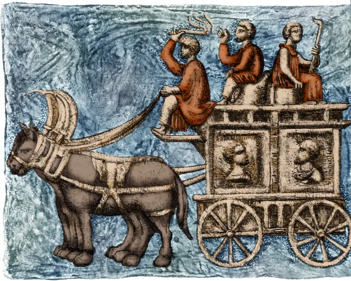 Framed Print : Roman Four-Wheeled Traveling Wagon Framed Print : Roman Four-Wheeled Traveling Wagon