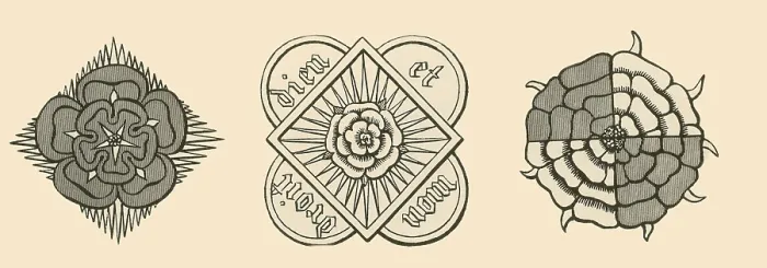 Framed Print : Rose illustrations from Parker's Annales of England Framed Print : Rose illustrations from Parker's Annales of England