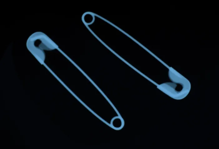 Framed Print : Safety Pins, X-ray