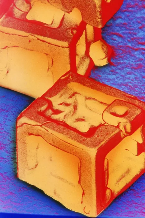 Framed Print : Salt SEM. False color scanning electron micrograph of salt crystals (NaCl) Framed Print : Salt SEM. False color scanning electron micrograph of salt crystals (NaCl)