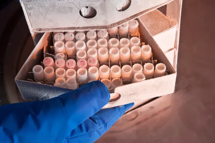 Framed Print : Samples Stored in Liquid Nitrogen Framed Print : Samples Stored in Liquid Nitrogen