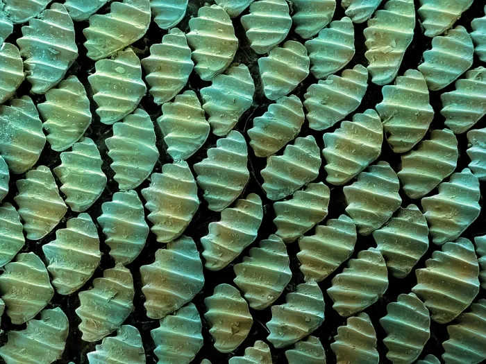 Framed Print : Sandbar Shark Skin, under a microscope (SEM)